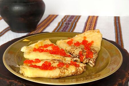 Блины с красной икрой