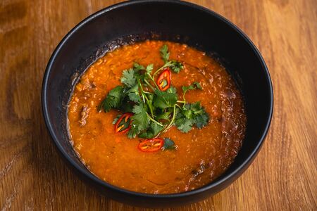 Чечевичный суп с телячьими щёчками