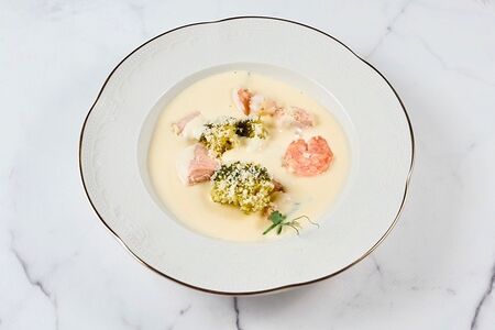 Сырный суп с креветками