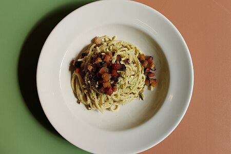 Спагетти со страчателлой