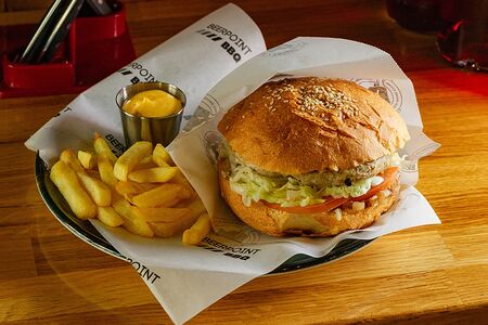 Бургер с медовой грушей