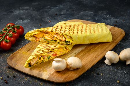 Шаурма грибная с сыром