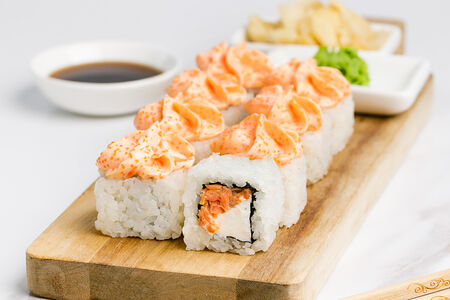 Лава с лососем в соусе терияки