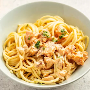 Паста лосось в сл. соусе