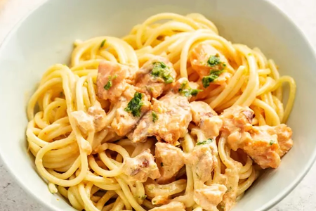 Паста лосось в сл. соусе