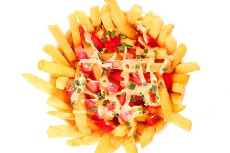 Фри со свежими томатами и зеленью