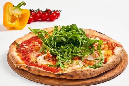 Пицца с креветками