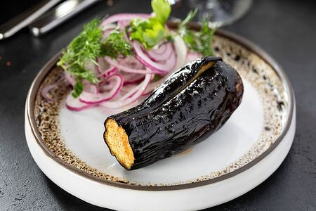 Шашлык из свежих баклажанов с курдюком