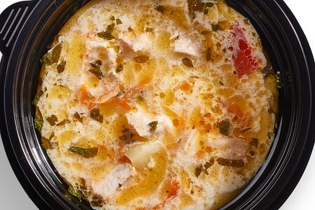 Сырный супчик с фрикадельками из куриного филе с овощами