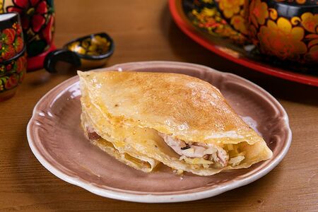 Блин с мясом и грибами