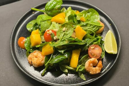 С креветками и манго