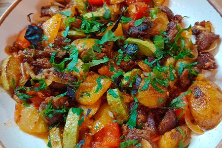 Баранина с овощами