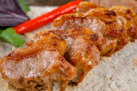 Шашлык из бараньей мякоти (почечная часть)