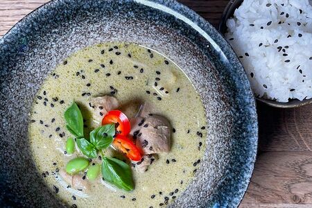 Тайский зелёный карри с курицей