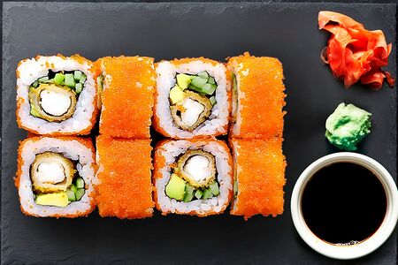 Калифорния с креветкой темпура