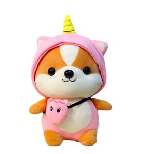 Мягкая игрушка Корги розовый