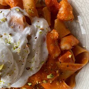 Паппарделле с креветками