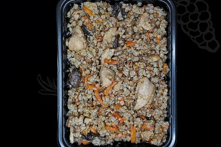 Греча с грибами и курицей