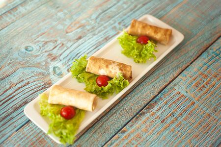 Блинчики со слабосоленой семгой