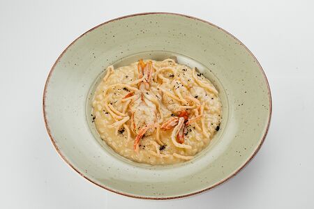 Ризотто с креветками и спаржей