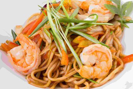 Гречневая лапша (соба) с креветками