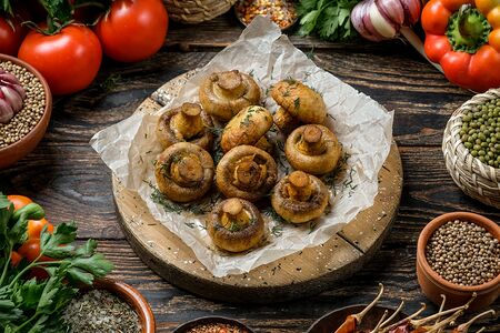 Грибы на мангале