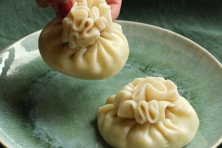 Хинкали с сыром и зеленью