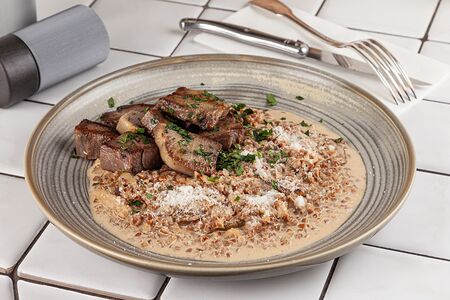 Язык с гречкой