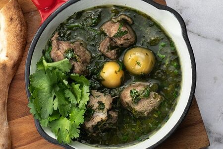 Чакапули с бараниной и зеленым перцем