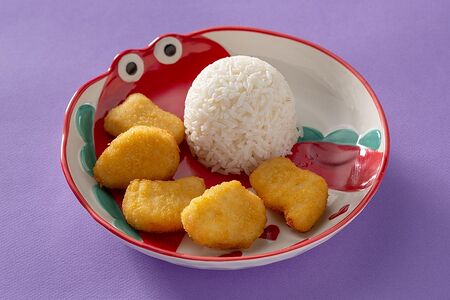 Куриные наггетсы с отварным рисом