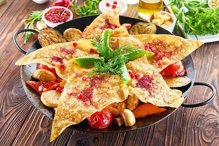 Садж ковурма из баранины