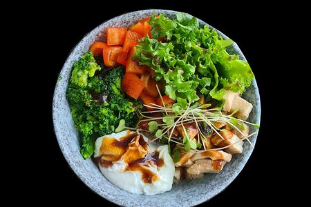 Боул с киноа и цыпленок терияки