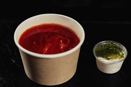 Болльшой борщец с телятиной и пампушками