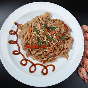 Удон с креветками