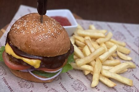 Бургер с мраморной говядиной