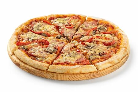 Пицца с ветчиной и грибами