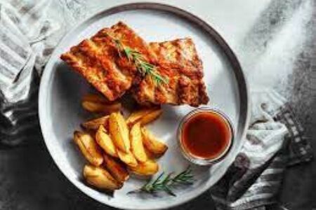 Свиные ребра с соусом барбекю