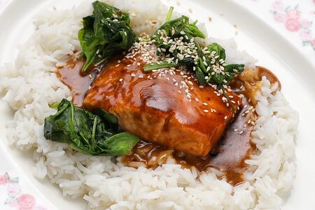 Лосось с рисом басмати и терияке