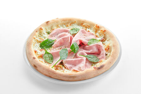 Пицца с мортаделлой и белыми грибами