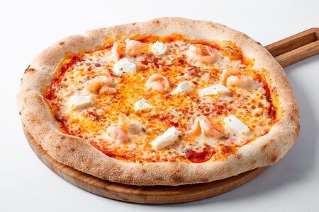 Пицца с креветками