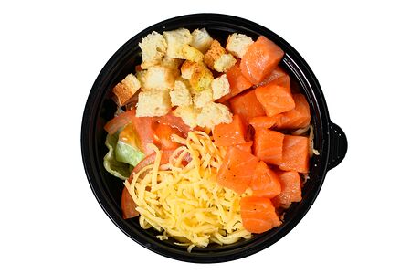 Салат Цезарь с лососем