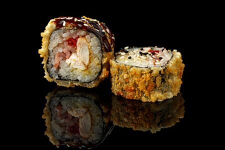 Курица с беконом темпура