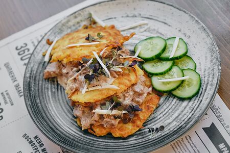 Драники со cвинoй вырезкой