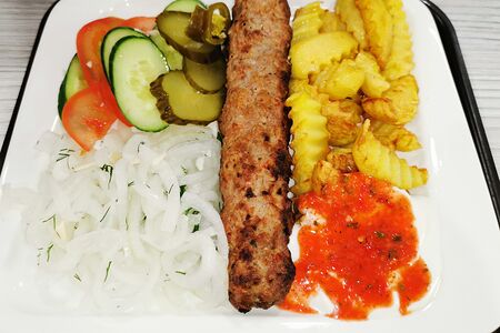 Люля-кебаб из курицы с картошкой