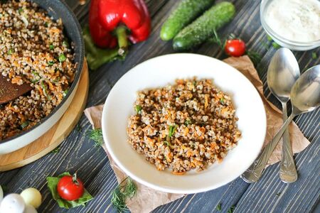 Гречка с овощами