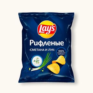 Чипсы Lays рифленые Сметана и лук
