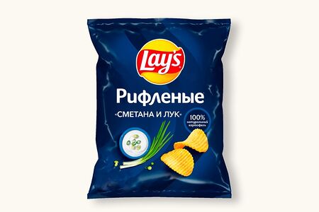 Чипсы Lays рифленые Сметана и лук