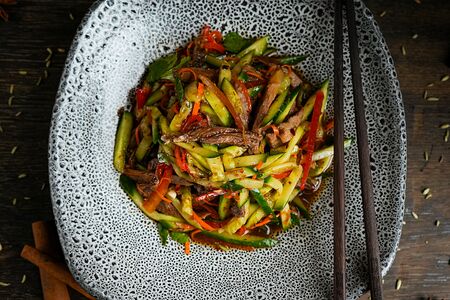 Огурец с говядиной