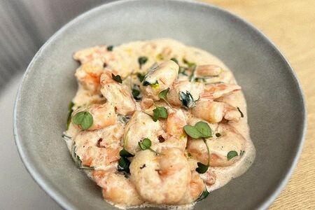 Креветки томленые в сливочном соусе