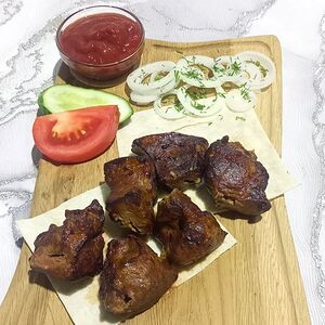 Шашлык из говяжьей печени